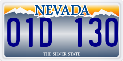 NV license plate 01D130