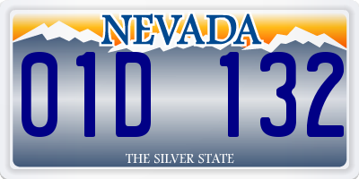 NV license plate 01D132