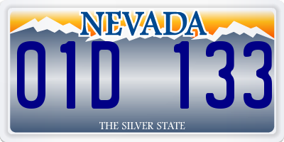 NV license plate 01D133