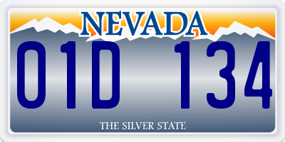 NV license plate 01D134
