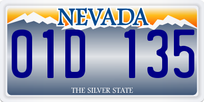 NV license plate 01D135