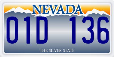 NV license plate 01D136