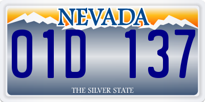 NV license plate 01D137