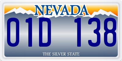 NV license plate 01D138