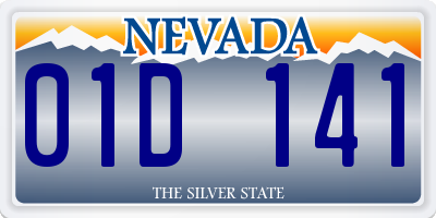 NV license plate 01D141