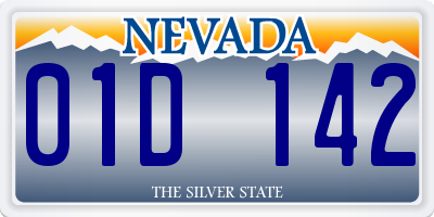 NV license plate 01D142