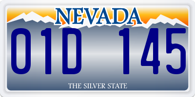 NV license plate 01D145