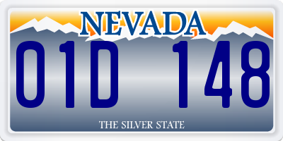 NV license plate 01D148