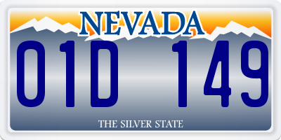 NV license plate 01D149