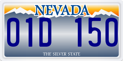 NV license plate 01D150