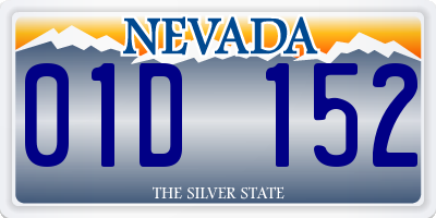 NV license plate 01D152