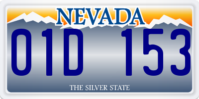 NV license plate 01D153