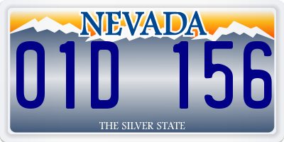 NV license plate 01D156