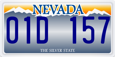 NV license plate 01D157