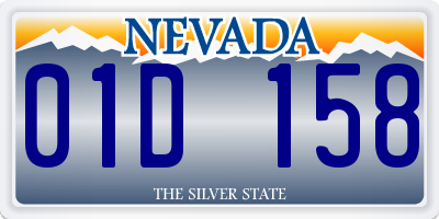 NV license plate 01D158