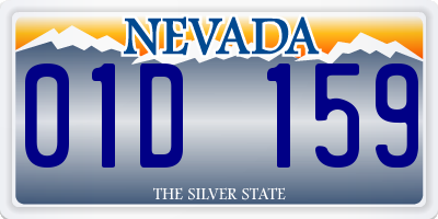 NV license plate 01D159