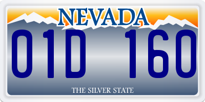 NV license plate 01D160