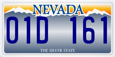 NV license plate 01D161