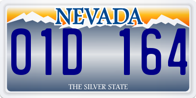 NV license plate 01D164