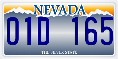 NV license plate 01D165