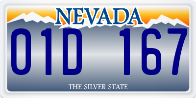 NV license plate 01D167