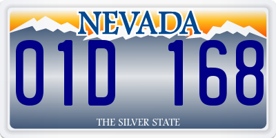 NV license plate 01D168