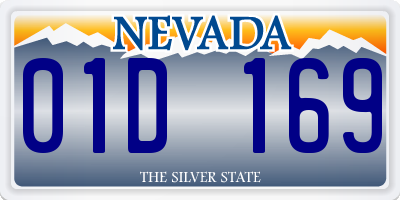 NV license plate 01D169