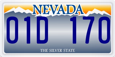 NV license plate 01D170