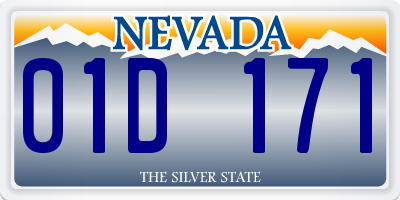 NV license plate 01D171