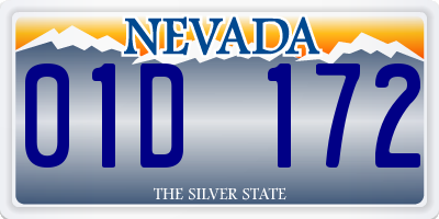 NV license plate 01D172