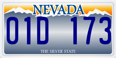 NV license plate 01D173