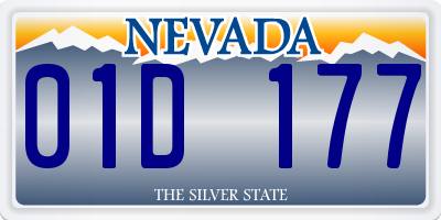 NV license plate 01D177