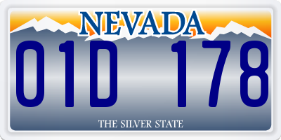 NV license plate 01D178