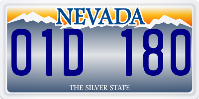 NV license plate 01D180