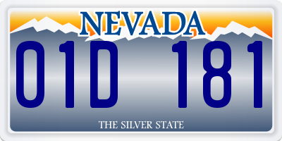 NV license plate 01D181