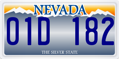 NV license plate 01D182