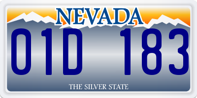 NV license plate 01D183