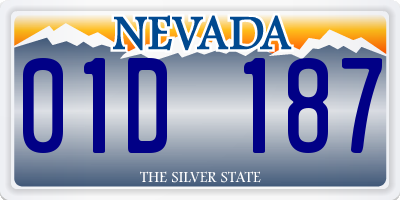 NV license plate 01D187