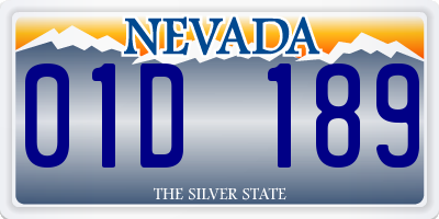 NV license plate 01D189