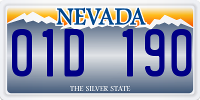 NV license plate 01D190