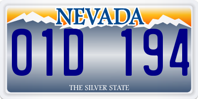 NV license plate 01D194