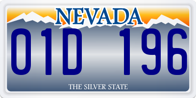 NV license plate 01D196