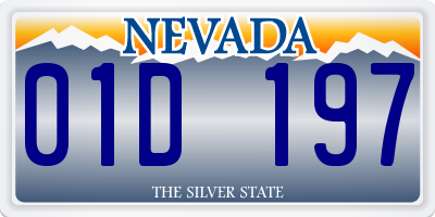 NV license plate 01D197