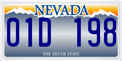 NV license plate 01D198