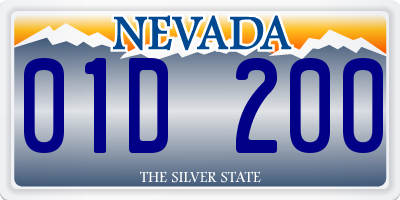 NV license plate 01D200