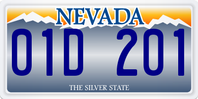 NV license plate 01D201