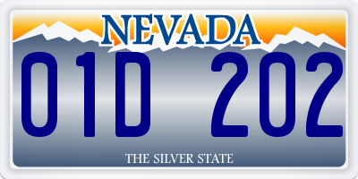 NV license plate 01D202