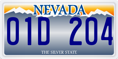 NV license plate 01D204