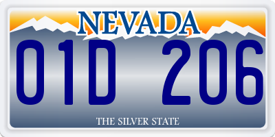 NV license plate 01D206