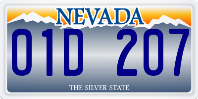 NV license plate 01D207